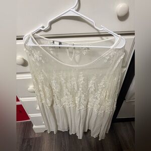 Torrid Ivory Embroidered Blouse